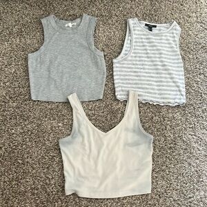 3 gray crop tops very comfortable and stylish!!!